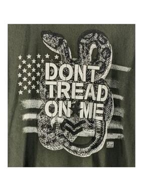 Rags of Honor Mens Large Olive Green Don't Tread On Me Long Sleeve Tee Made USA